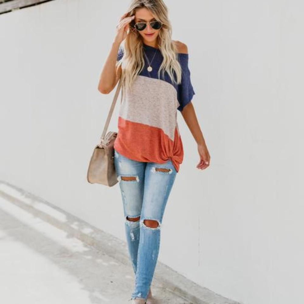 Jaxon Color Block Twist Top